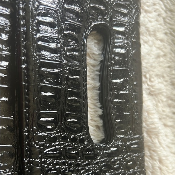 Nine West Black Croc-Embossed Clutch with Metallic Detail - Picture 14 of 14